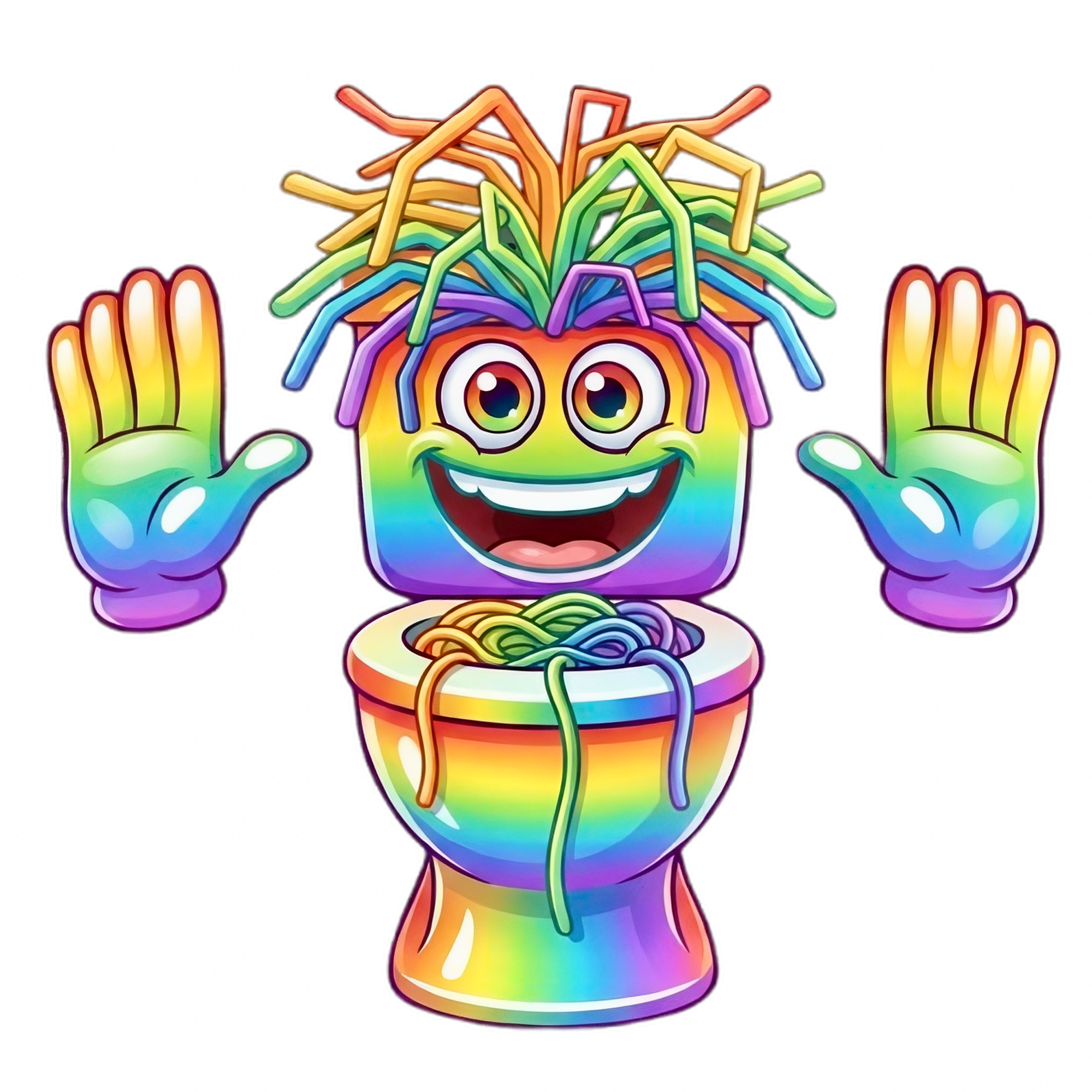 Rainbow Spaghetti Tualetti