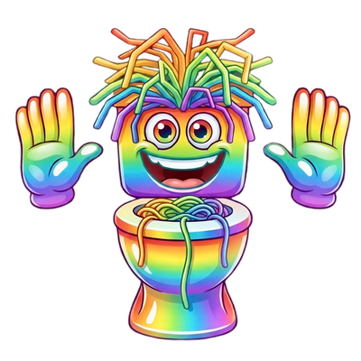 Rainbow Spaghetti Tualetti